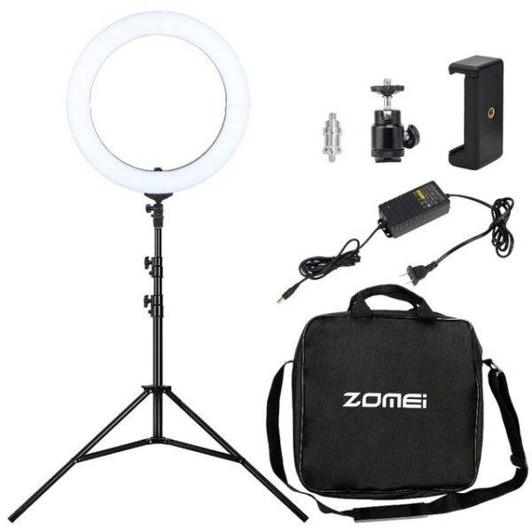 Zomei Premium LED Ring Light 46cm (18-Inch), 50W, 3200-5500K White Color & Temperature Control Full Set With Stand And Carry Bag-01