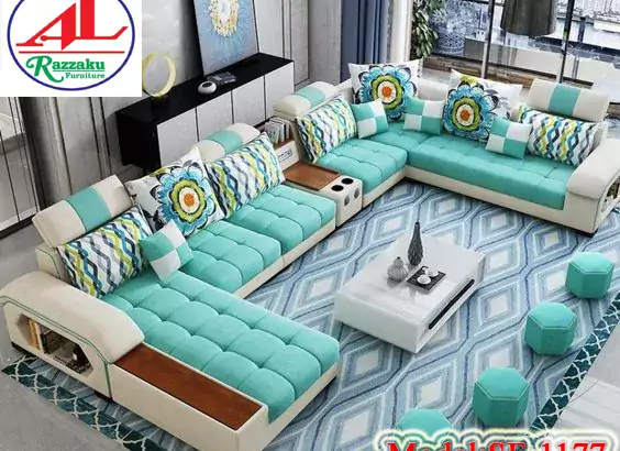 Comfortable 6″ Foam Velvet Fabrics Sofa Set