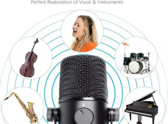 MAONO AU-902 USB Cardioid Condenser Microphone With Dual Volume Control, Mute Button, Monitor Headphone Jack, Plug And Play For Vocal, YouTube, Livestream, Recording, Gaming