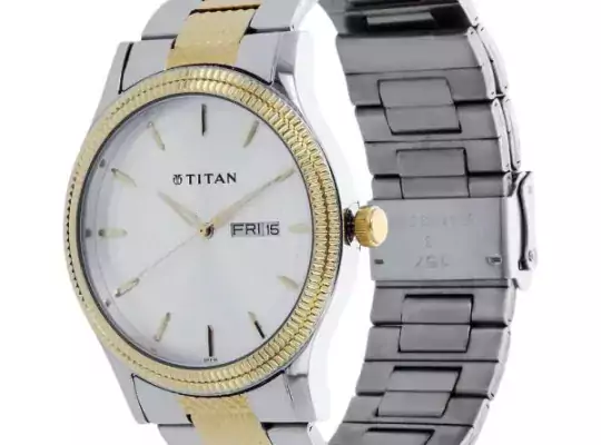 TITAN Silver Dial Two Toned Stainless Steel Strap Watch