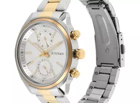 TITAN NR1733BM01 Workwear Watch With Silver Dial & Stainless Steel Strap