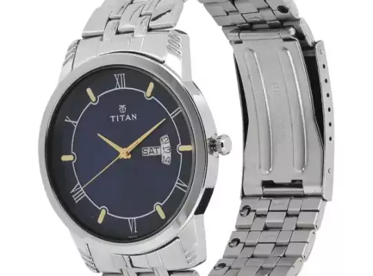TITAN NR1774SM01 Blue Dial Silver Stainless Steel Strap Watch
