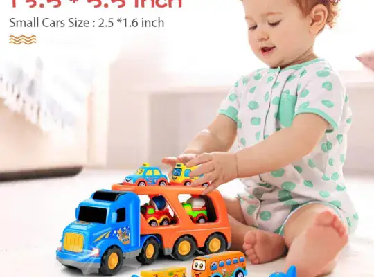 9 pcs Cars Toys for 2 3 4 5 Years Old Toddlers, Big Carrier