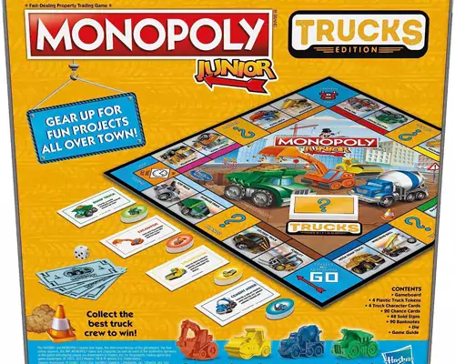 Monopoly Junior-Trucks Edition Board Game, Monopoly Game