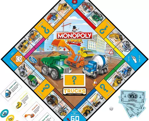 Monopoly Junior-Trucks Edition Board Game, Monopoly Game