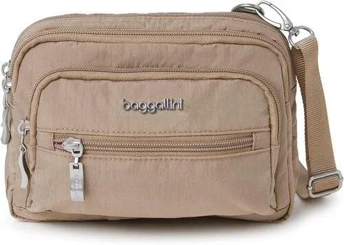 Baggallini Triple Zip Small Crossbody Bag for Women – Conver