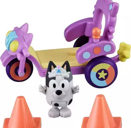 Bluey – Muffin’s Cat Squad Bike with 2.5″ Muffin Figure, Mul