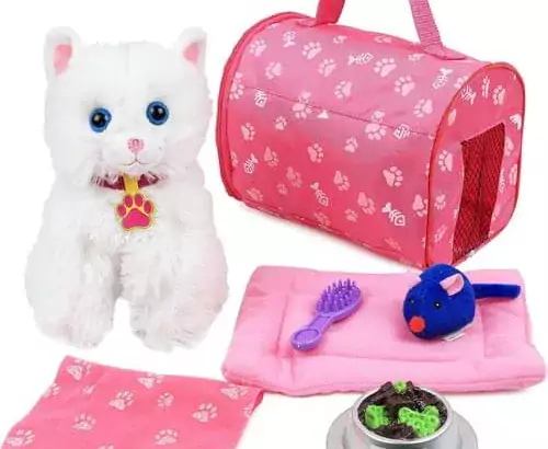 Click N’ Play Toy Kitten for Kids, 8 Piece Play Cat Set, Cat