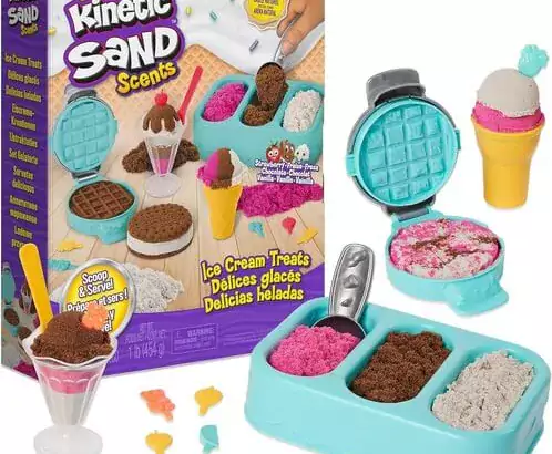 Kinetic Sand Scents, Ice Cream Treats Playset with 3 Colors
