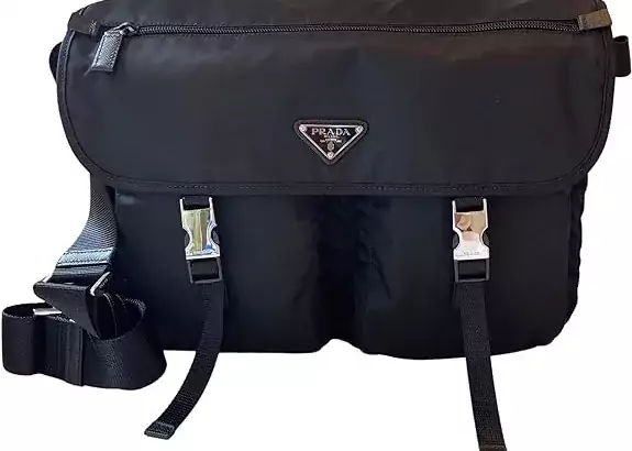 Prada Midnight Black Nylon Fabric Unisex Designer Messenger
