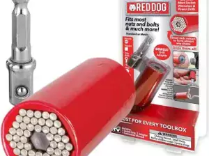 Red Dog Socket w/Bonus Drill Adapter AS-SEEN-ON-TV, Fits Mos