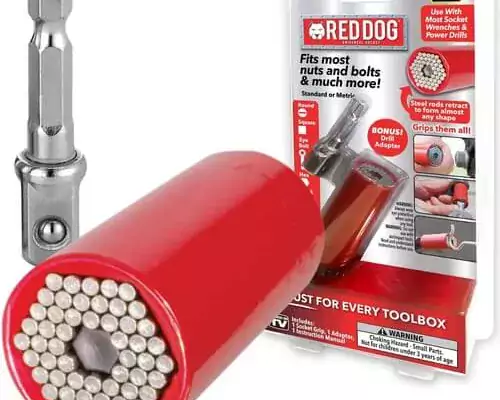 Red Dog Socket w/Bonus Drill Adapter AS-SEEN-ON-TV, Fits Mos