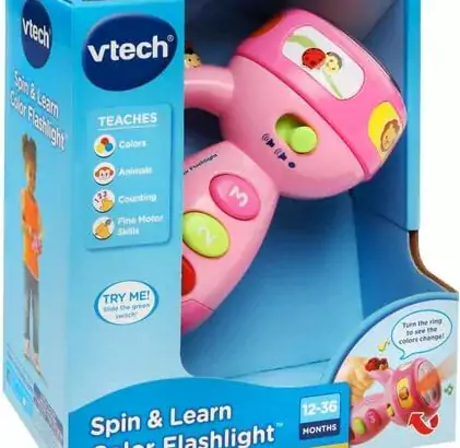 VTech Spin and Learn Color Flashlight Amazon Exclusive, Pink