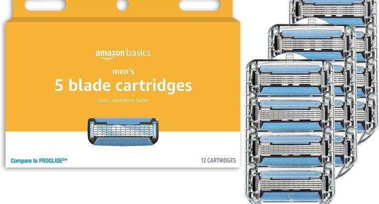 Amazon Basics 5-Blade Razor Refills for Men