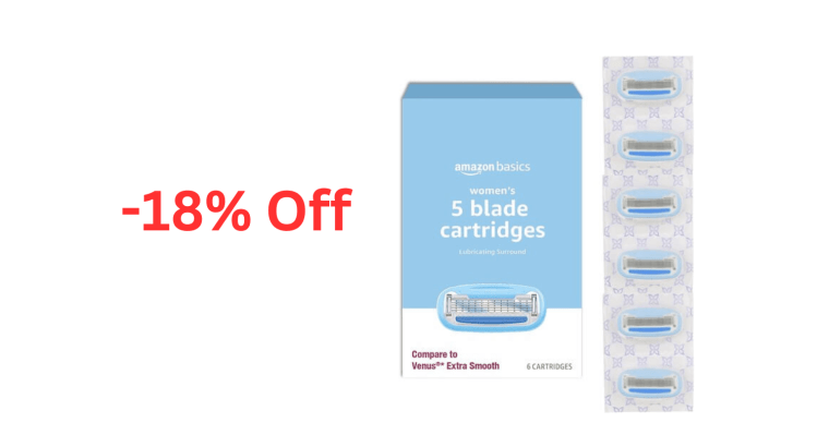(18% Off) Amazon Basics 5-Blade Razor Refills for Women