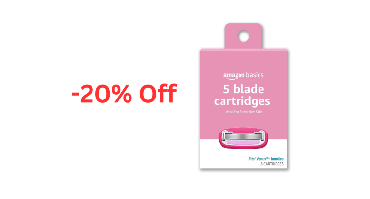 (20% Off) Amazon Basics Women’s 5 Blade FITS Razor Refills