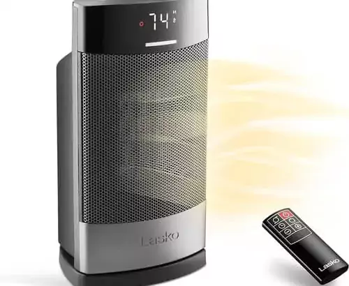Lasko Ellipse Ceramic Tabletop Heater for Home with Tip-Over