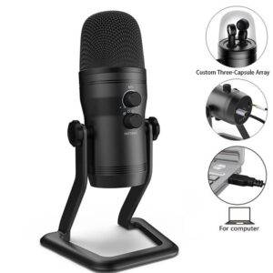 FIFINE K690 USB Microphone (Blue Yeti Killer) With 4 Polar Patterns, Gain Dials, Live Monitoring & A Mute Button-03