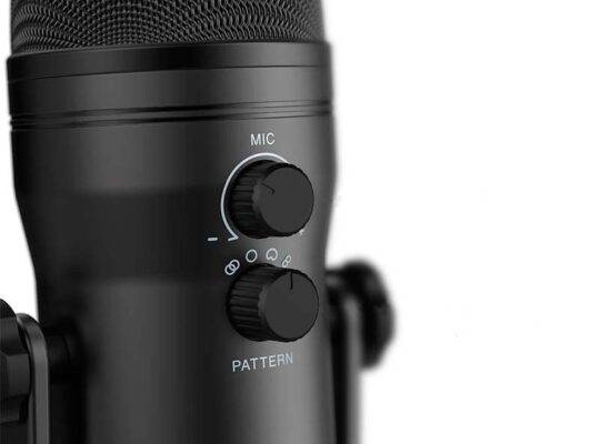 FIFINE K690 USB Microphone (Blue Yeti Killer) With 4 Polar Patterns, Gain Dials, Live Monitoring & A Mute Button
